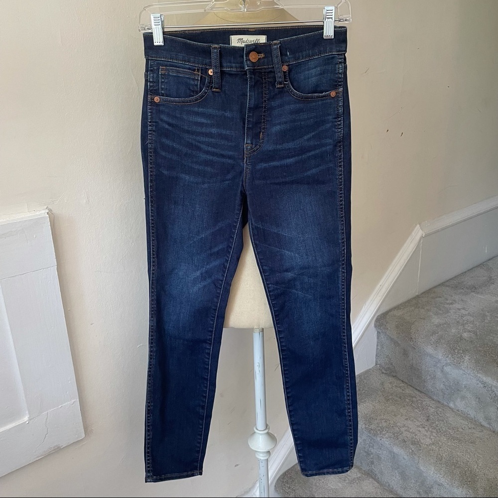 Madewell Petite Tarren 10" High-Rise Blue Denim Skinny Jeans K2435 EUC Size 24P